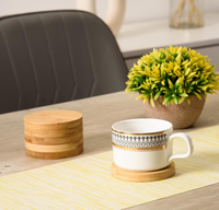 Sous-verres ronds en bambou Sous-verres en bois de bambou de 3.15 pouces Sous-verres en bambou naturel pour table basse