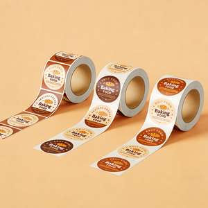 Étiquette d'emballage autocollante robuste, résistante aux déchirures et à l'huile, texte personnalisé pour l'étiquetage des sachets de snacks et des aliments en conserve - Product Image 1