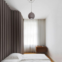 Système de rail de rideau en aluminium encastré de style minimaliste, plissé en vague, monté au plafond, design intégré, rail de rideau en forme de S