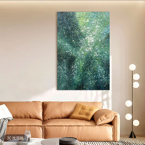 Xingman's New Emerald Abstract Oil <b>Painting</b> Green Hand Painted Textured Art Modern Wall Hanging <b>For</b> Living Room Bathroom - Product Image 3