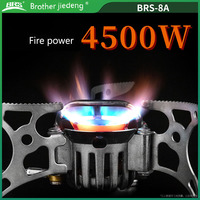 Réchaud de camping BRS-8A, multi-usage, pliable, à huile/gaz, fourneau de plein air, réchaud à gaz de pique-nique avec bouteille d'huile