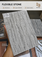 Revêtements muraux décoratifs en pierre de travertin flexible, 2-3 mm, imperméables, résistants au feu, fabriqués en Chine