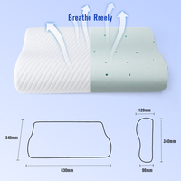Nouvel Oreiller Ergonomique Orthopédique en Mousse à Mémoire de Forme Bambou à Contour pour Dormeurs sur le Dos ou le Ventre, Oreiller Cervical de Chevet