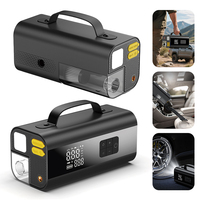 Multifunctional Jumpstarer with Tire Inflator Emergency Light 8000mAh Portable Vacuum Cleaner and Air Duster