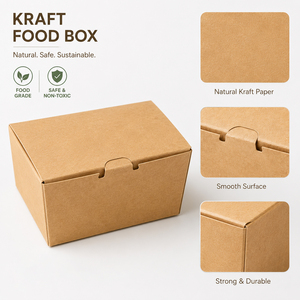 Factory Direct Eco-Friendly Waterproof Recyclable Food Grade Kraft Paper Takeaway Boxes UV Hot Stamping Custom Logo Options - Product Image 2
