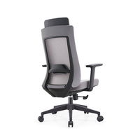 Silla de Oficina Ergonómica de Malla con Respaldo Alto, Reposacabezas Ajustable, Soporte Lumbar, Reposabrazos 1D, Reclinable, Silla Ejecutiva para Escritorio de Computadora