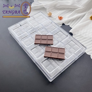 Tangba rayé bloc chocolat moule grille <span class=keywords><strong>plaque</strong></span> <span class=keywords><strong>Polycarbonate</strong></span> chocolat moule PC plastique chocolat bonbons moule personnalisé gâteau outil - Product Image 3