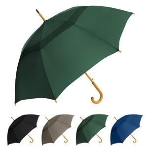 23-Inch High Quality Auto Open J Hook Curved Handle Straight Bone Umbrella with 8 Ribs Custom Promotional Advertising
