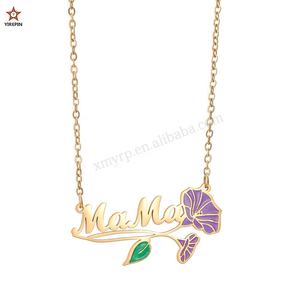 Collana personalizzata con lettere di <span class=keywords><strong>fiori</strong></span> di 12 mesi con <span class=keywords><strong>nomi</strong></span> personalizzati collana in acciaio inossidabile per donne - Product Image 5