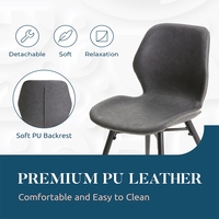 Chaise d'appoint contemporaine moderne nordique en cuir et PU rembourrée avec pieds en métal noir pour salle à manger pour restaurants