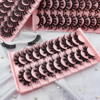 Lot de 10 paires de faux cils 3D en vison synthétique, doux et spectaculaires, longueur 25 mm – Collection Hot Mix