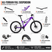 Vélo de montagne pour jeunes et adultes, cadre en acier souple, freins à disque avant et arrière, qualité supérieure, vente en gros, conduite sécurisée
