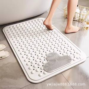 Alfombrilla de Baño Antideslizante de TPE Sólido Beige con Orificios de Drenaje, Ventosas, Lavable a Máquina, Diseño Moderno, Alfombrilla de Ducha para <span class=keywords><strong>Masaje</strong></span> de Pies, Alfombrilla para Bañera - Product Image 5