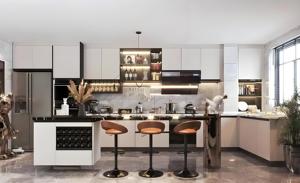 Armoire de cuisine modulaire, luxe moderne, cuisine complète, îlot, bois massif, garde-manger, armoires de cuisine personnalisées, ISO9001 - Product Image 5