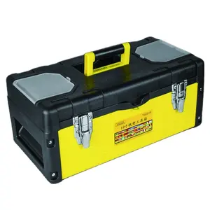 Heavy Duty Tools Storage Box Custom Household Toolbox Kit Portable Hard 19 "Iron Plastic Car Repair Tool Case With Lock