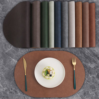 Sets de table ronds modernes en cuir PU double face de haute qualité, imperméables, écologiques, faciles à nettoyer, résistants à la chaleur et à l'huile