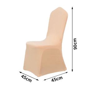 Fundas de Licra para Sillas de Comedor, Color Negro, Elásticas, para Navidad, Color Beige, para Bodas - Product Image 3
