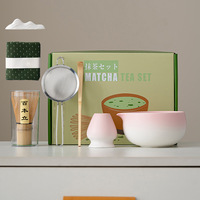Geling Nouveau Fouet à Matcha en Bambou Tendance, Ensemble Matcha Chinois Personnalisé Économique avec Cuillère à Matcha et Tamis, avec Boîte Cadeau