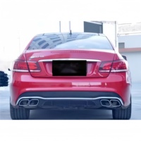 Diffuser Bumper Belakang Gaya ABS E63 E53 AMG untuk Mercedes Benz E Class W207 2014-2016 dengan Empat Lubang Knalpot, Pemasangan Langsung