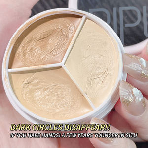Vente en gros Correcteur de maquillage PIPL 3 couleurs Couvre les taches d'acné-Cicatrices-Peau sèche et grasse Fabricant d'équipement d'origine Correcteur de teint crémeux 3 en 1 direct d'usine - Product Image 2
