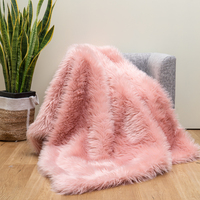 Jeté en fausse fourrure shaggy de luxe imprimé sur mesure, 100 % polyester, réversible, moelleux, pour canapé, lit et décoration intérieure