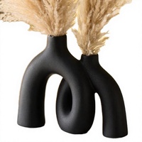 Ensemble de vases à fleurs en céramique crème mate de style bohème, écologiques et durables, pour salon, salle à manger, couloir, console, cheminée