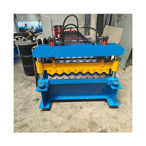 Behälter farbe Stahl fliesen form geräte Verschiedene Spezifikationen der Boden <span class=keywords><strong>deck</strong></span> press maschine Press fliesen form maschine - Product Image 3