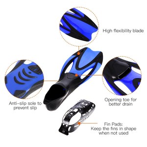 Palmes de plongée en caoutchouc à talon fermé de haute qualité à bas prix palmes de natation pour adultes - Product Image 6