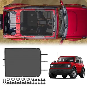 Đen lưới Sun Shade Top cho 2021 + Bronco 4 cửa, khối UV, lá, Top Cover dù để che nắng Sun Visor Protector