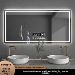 现代智能镜子触摸开关矩形智能发光二极管浴室镜带扬声器浴室壁镜 - Product Image 2