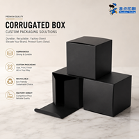 Boîte cadeau haut de gamme élégante noire mate à couvercle rabattable, personnalisable avec impression, pour projets de présentation de marques de luxe en vente au détail
