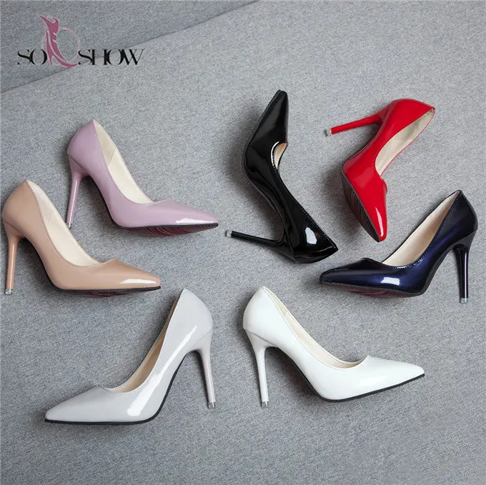 Women heel shoes Lady pointed toe thin High Heel Shoes Sandal slip on Summer high shoes
