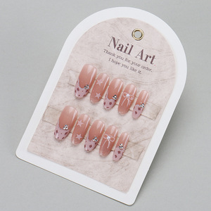 Ins Hot Style Wearable Cat Eye High-end Hecho a mano Estampado de leopardo francés Puntas de uñas Sweet Girl Student Uñas postizas - Product Image 4