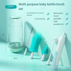 Brosse à bouteille de lait transfrontalière à 3 têtes Boîte de rangement Brosse de nettoyage électrique pour biberon - Product Image 4