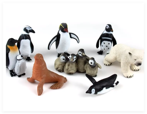 A granel gran miniatura Oso Polar animales árticos plástico duro sólido pingüino figuritas niños juguetes zoológico decoración realista al por mayor - Product Image 2