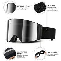 Lunettes de ski magnétiques avec protection UV400, lunettes de sécurité pour snowboard, verres polarisés anti-buée, lunettes de ski OEM, lunettes de sport pour la neige