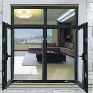 窓窓ガラスグリル付きモダンアルミ製フレンチデザインベンタナ工場直接価格