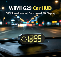 2026 WiiYii G29 GPS HUD Speedometer Kompas Pengatur Waktu Mengemudi Layar LED 6 Warna yang Dapat Diganti Dudukan Hisap Kaca Depan Mobil