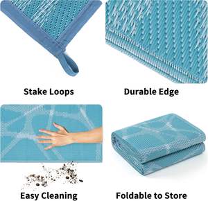 Tapis tissé en PP robuste pour usage intensif, 5x8 pieds, réversible, résistant aux UV, facile à nettoyer, pour camping-car, remorque, patio et usage commercial, vente en gros - Product Image 3