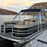 Certificat CE en aluminium de qualité marine OEM/ODM nouveau bateau ponton Tritoon de passagers Kinocean de divertissement familial pour le ski nautique