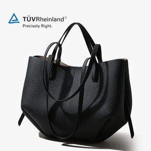 Bolso Tote de Verano de Piel Genuina de Vacuno, Gran Capacidad, Set de Dos Piezas con Mini Bolso, Etiqueta Lisa Personalizable, Venta al por Mayor, Tendencia 2026 - Product Image 1