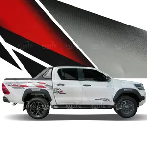 2021 Model Hilux sisi garis grafis stiker vinil untuk mobil Toyota Hilux 2021