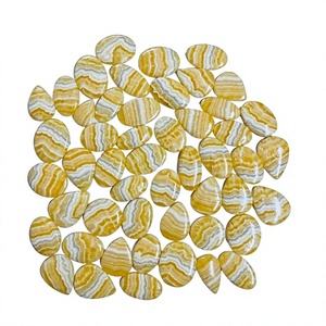 FAIJAN GEMS Agate Jaune Dentelle Naturelle Certifiée, Pierre Précieuse Libre Cabochon Polie Formes Mixtes Toutes Tailles pour la Fabrication de Bijoux - Product Image 1
