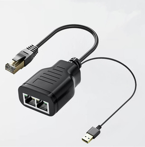 Adaptador divisor de red Ethernet RJ45 portátil <span class=keywords><strong>Cable</strong></span> de silicona blindado trenzado con chaqueta de PVC y TPE para enrutador de computadora portátil - Product Image 3