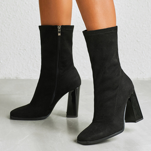 Bottes pour femmes, nouvelle mode, talons épais, hauteur de la cheville, bottes d'hiver pour femmes - Product Image 6