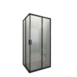 Cadre de cabine de douche carré portable avec plateau rectangulaire pour une utilisation en appartement Salles de douche modernes et élégantes - Product Image 1