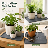 Tapis de protection en silicone personnalisé pour pot de fleurs, plateau surélevé imperméable pour plantes d'intérieur, protège table et étagère OEM ODM