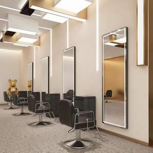 Espejo Octogonal de Salón con Iluminación LED Táctil Inteligente, Marco Metálico Hecho a Mano, Cristal Multiforma, Venta al Por Mayor de Fábrica - Product Image 2