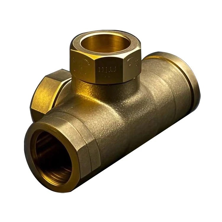 Custom Copper Brass Cast Precision Lost Wax Investment Casting Pipe Tee Valve Fitting for Industrial Plumbing Wholesale · image 4