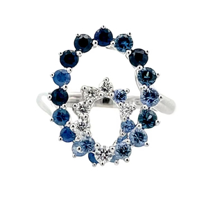 Custom OEM Wholesale Fine Jewelry 18k <b>Wedding</b> Simple Blue Rings <b>for</b> Women <b>Men</b> Classic - Product Image 1